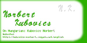 norbert kubovics business card